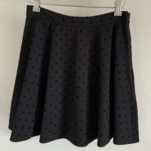 Madewell High-Waisted Velvet Dots Skirt, Black